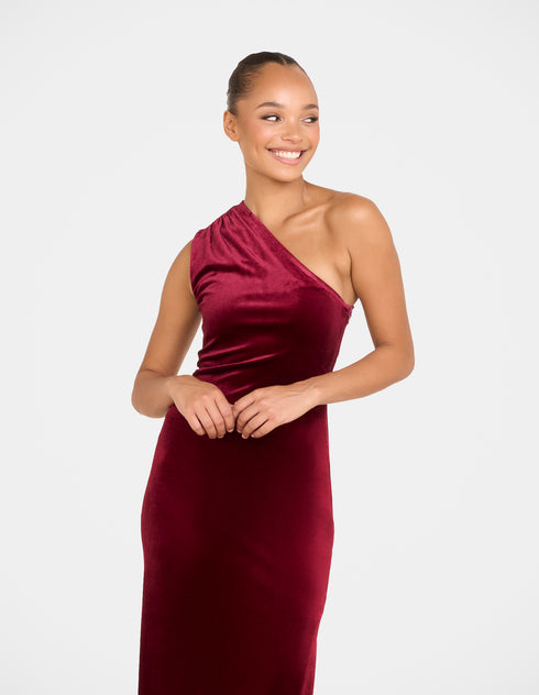 Daina One Shoulder Velvet Gown
